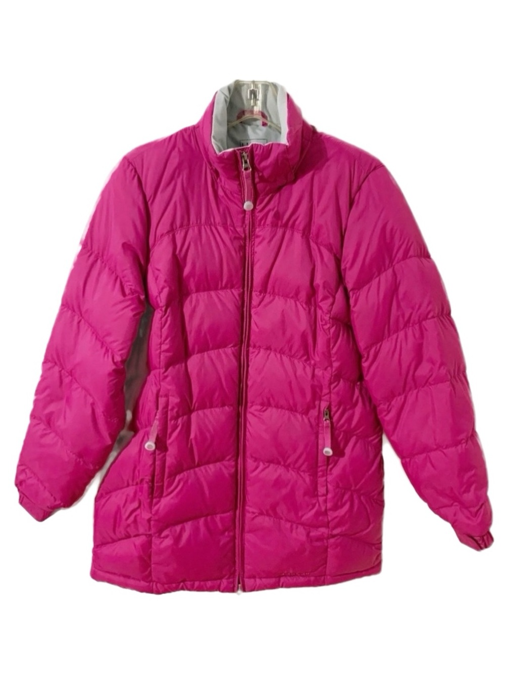 L.L. Bean Goose Down Quilted Puffer Jacket Fuchsia Full Zip XS